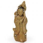 CHINESE CARVED SOAPSTONE STATU