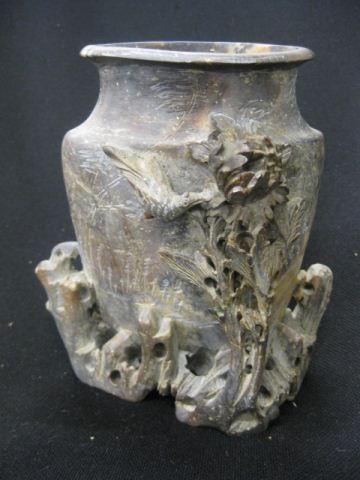 Chinese Carved Soapstone Vase