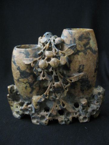 Chinese Carved Soapstone Vase