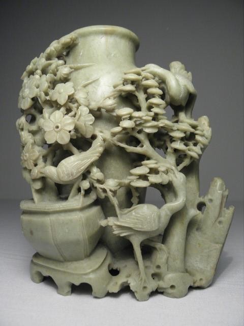 Chinese carved soapstone vase.