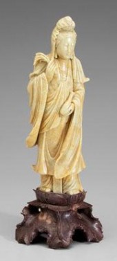 Chinese carved softstone Guany