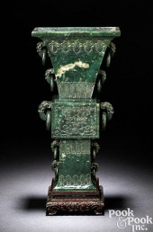 CHINESE CARVED SPINACH JADE UR