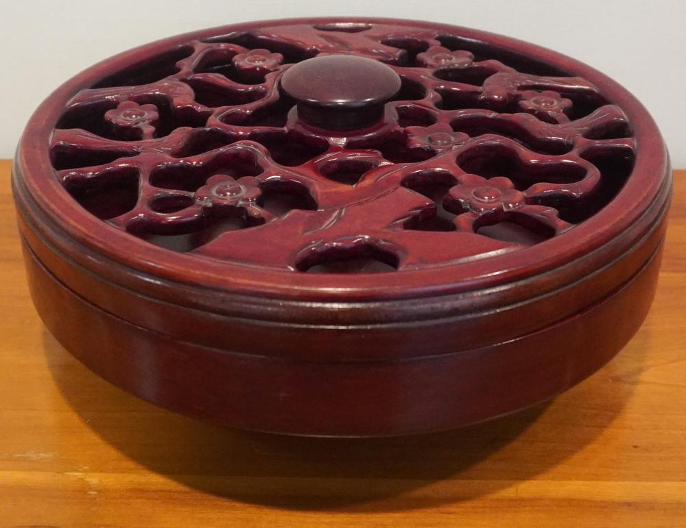 CHINESE CARVED STAINED FRUITWOOD