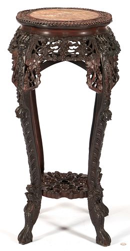 CHINESE CARVED STAND OR PEDESTAL W/
