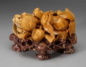 Chinese carved stone brush was