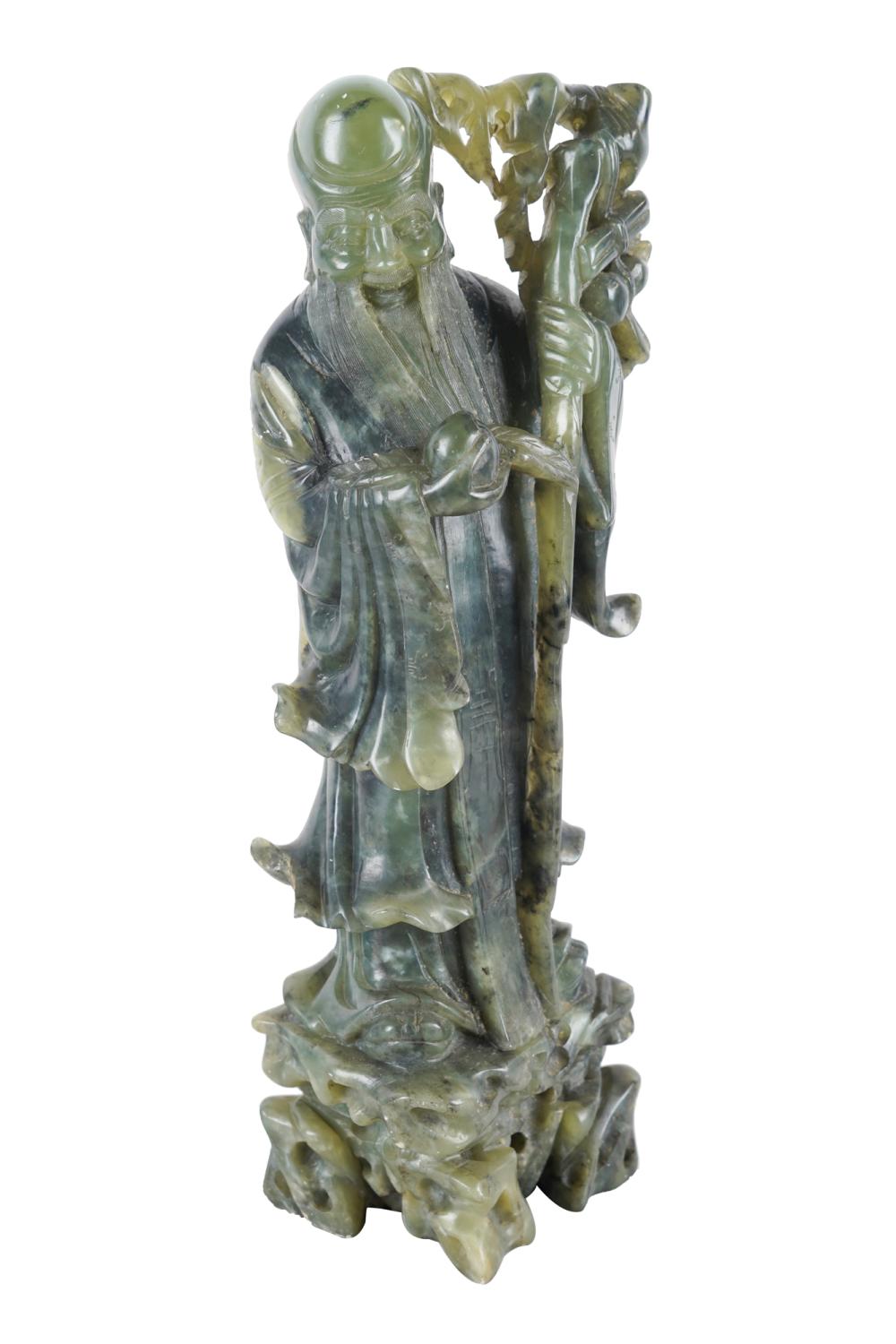 CHINESE CARVED STONE ELDER16 inches