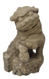 CHINESE CARVED STONE FOO LION
