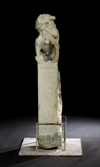 Chinese Carved Stone Hitching Post,