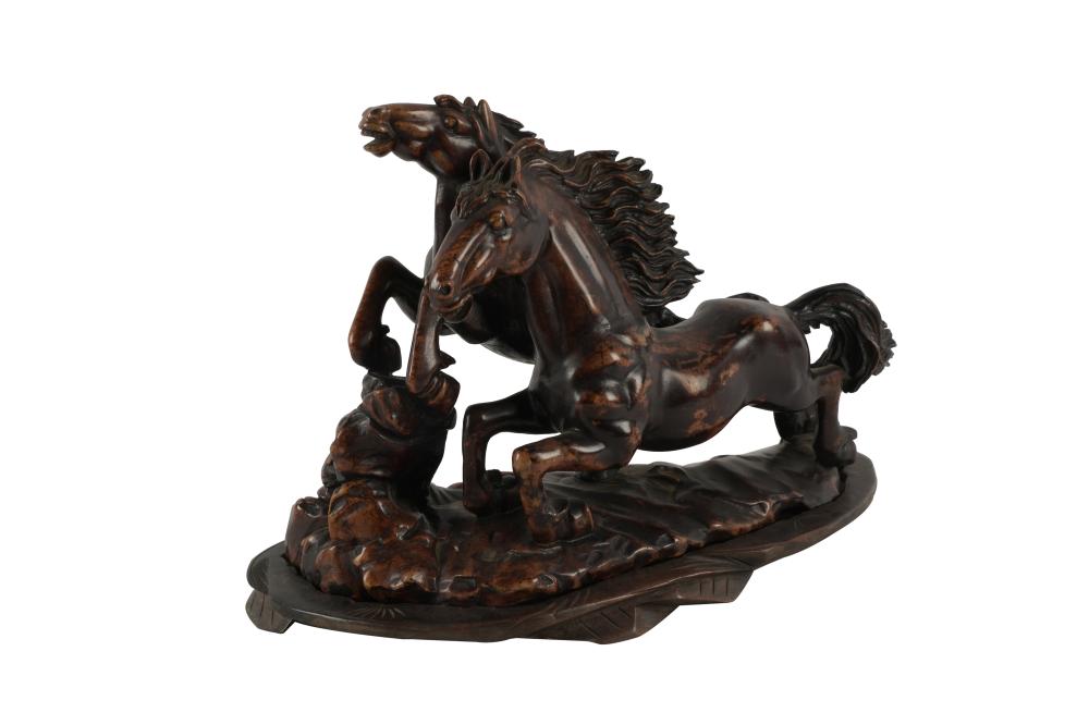 CHINESE CARVED STONE HORSE