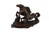 CHINESE CARVED STONE HORSE FIG