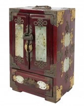 CHINESE CARVED STONE-INLAID AN