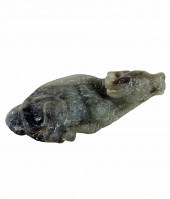 CHINESE CARVED STONE OX FIGURE