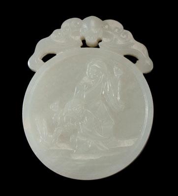 Chinese carved stone plaque,