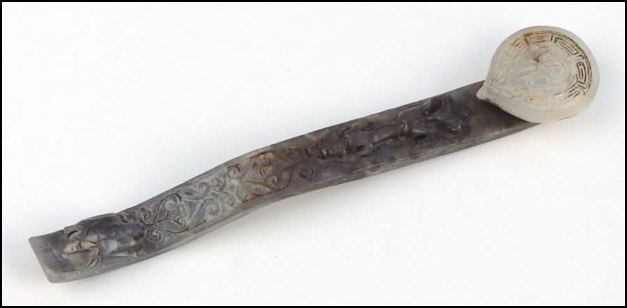 CHINESE CARVED STONE SCEPTOR.