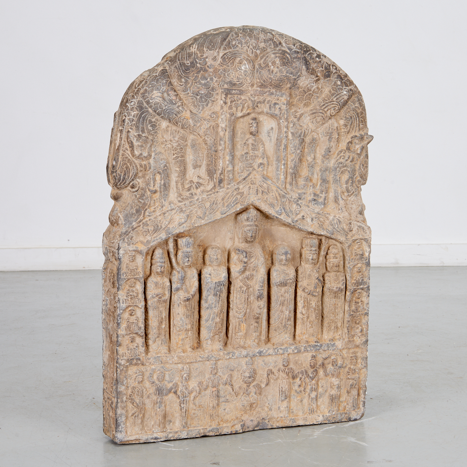 CHINESE CARVED STONE STELE, SEVEN