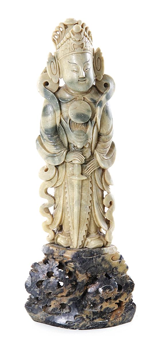 Chinese carved stone temple warrior