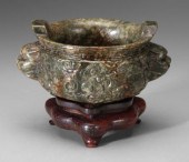 Chinese carved stone tripod ce