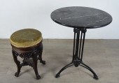 CHINESE CARVED STOOL AND PARIS