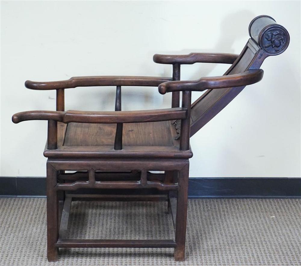 CHINESE CARVED TEAK CHAISE LOUNGE