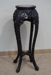 CHINESE CARVED TEAK MARBLE INS