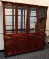 CHINESE CARVED TEAK TWO-PART I