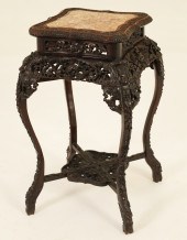 CHINESE CARVED TEAKWOOD M/TOP
