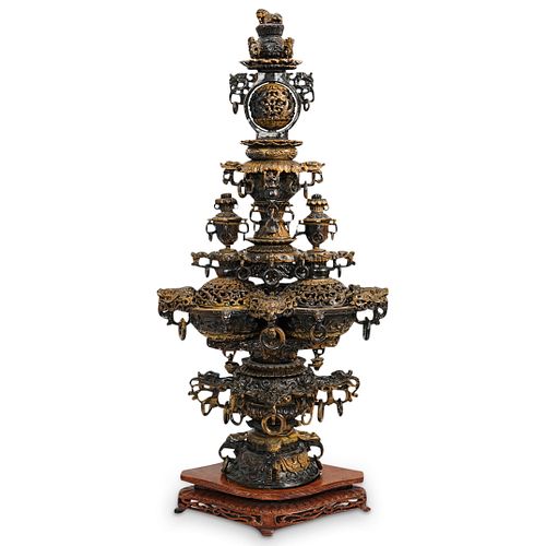 CHINESE CARVED TIGERS EYE