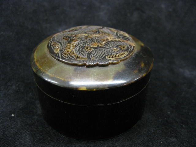 Chinese Carved Tortoise Shell Box