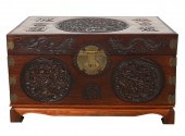 CHINESE CARVED TRUNKwith brack