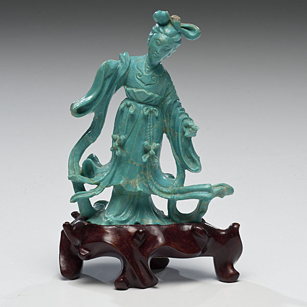 Chinese Carved Turquoise Guanyin