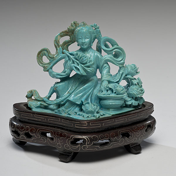 Chinese Carved Turquoise Guanyin