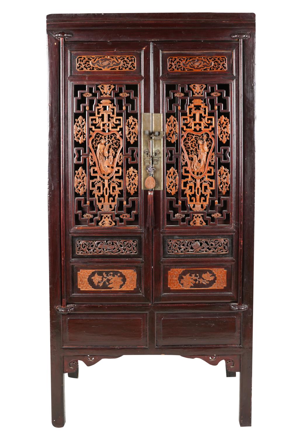 CHINESE CARVED TWO-DOOR