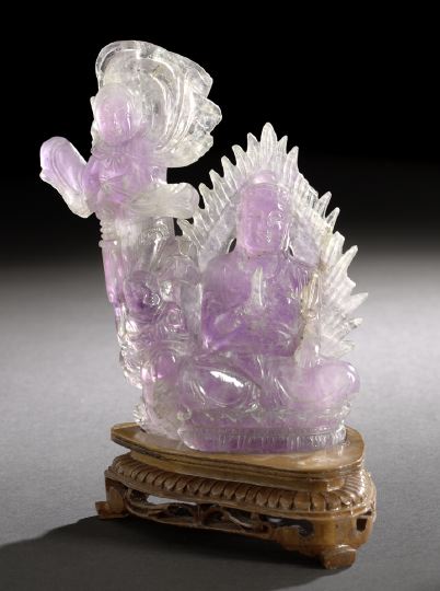 Chinese Carved Varicolored Quartz