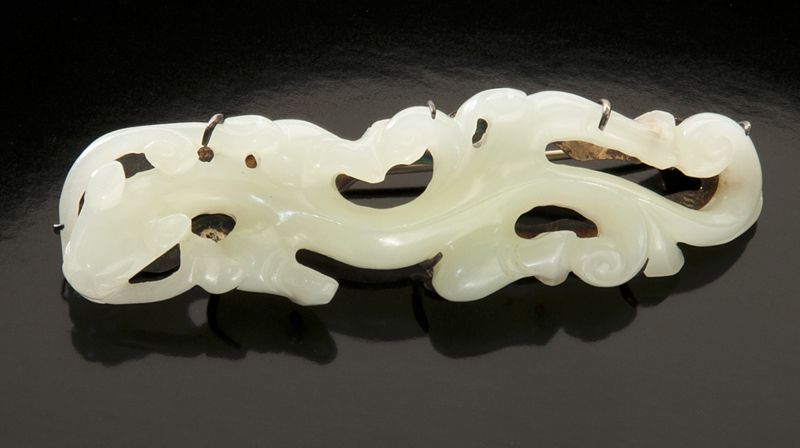 Chinese carved white jade and