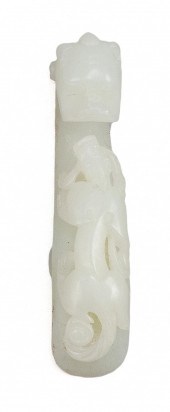 CHINESE CARVED WHITE JADE GIRD
