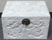 CHINESE CARVED WHITE PAINTED C