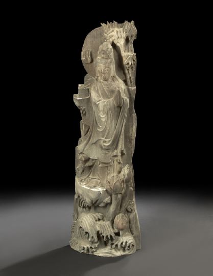 Chinese Carved Wood and Gessoed