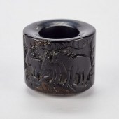 CHINESE CARVED WOOD ARCHERY RI