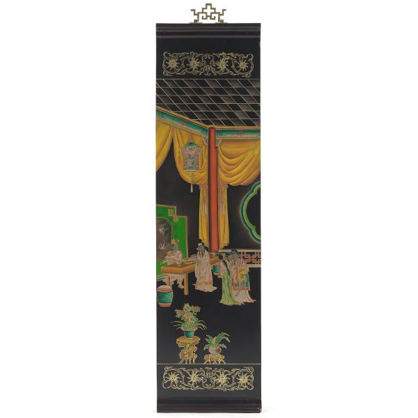 CHINESE CARVED WOOD, BLACK