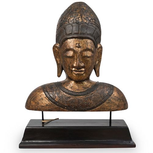 CHINESE CARVED WOOD BUDDHA
