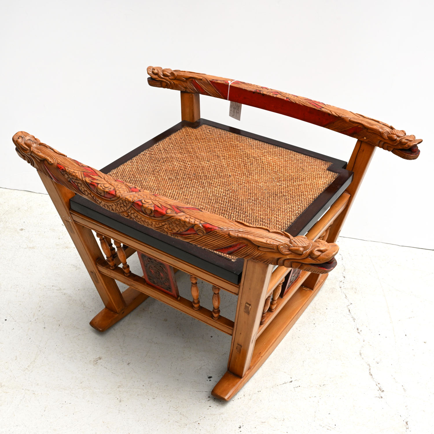 CHINESE CARVED WOOD CRADLE STAND