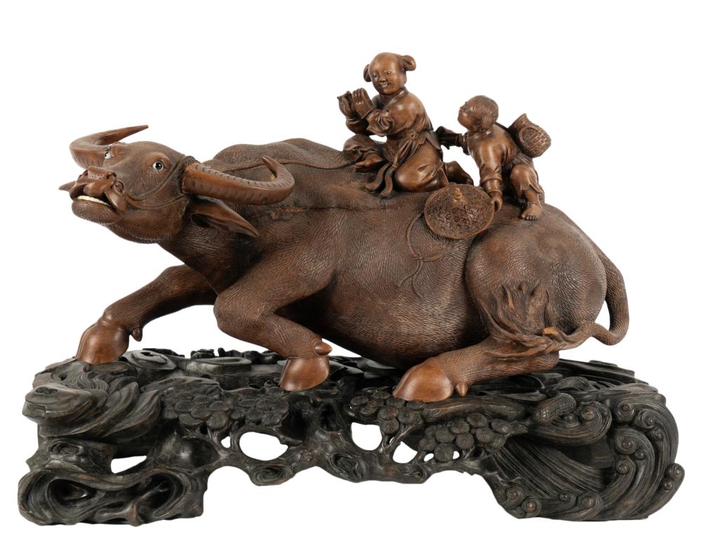 CHINESE CARVED WOOD FIGURAL