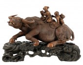 CHINESE CARVED WOOD FIGURAL GR
