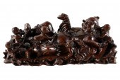 CHINESE CARVED WOOD FIGURAL GR