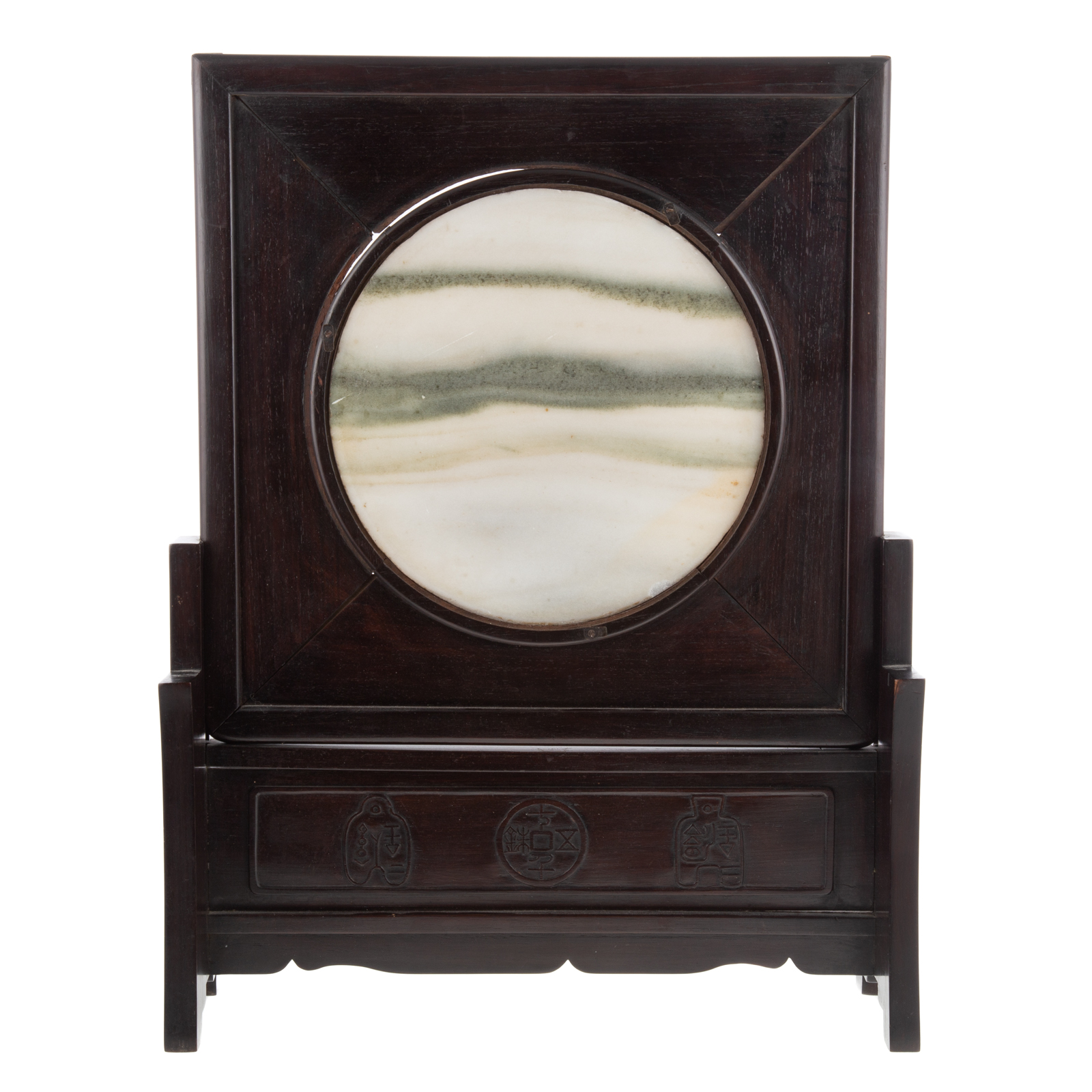 CHINESE CARVED WOOD TABLE SCREEN