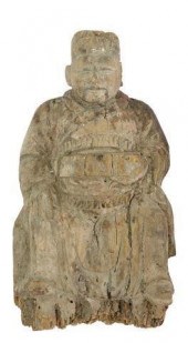 CHINESE CARVED  WOOD TEMPLE FI