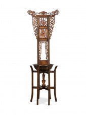 CHINESE CARVED WOOD WASH STAND