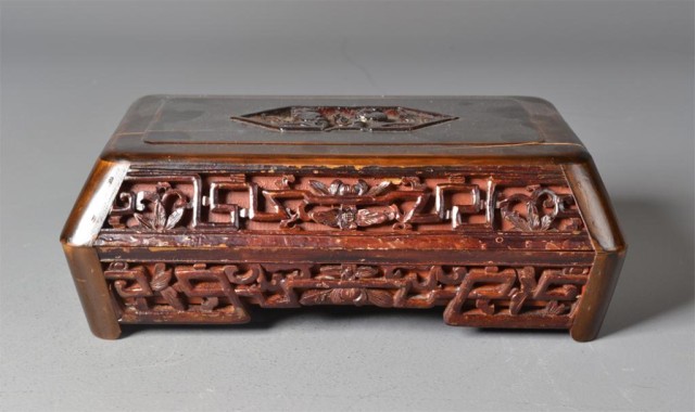 Chinese Carved Wooden Box And