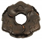 CHINESE CARVED ZITAN LONGEVITY