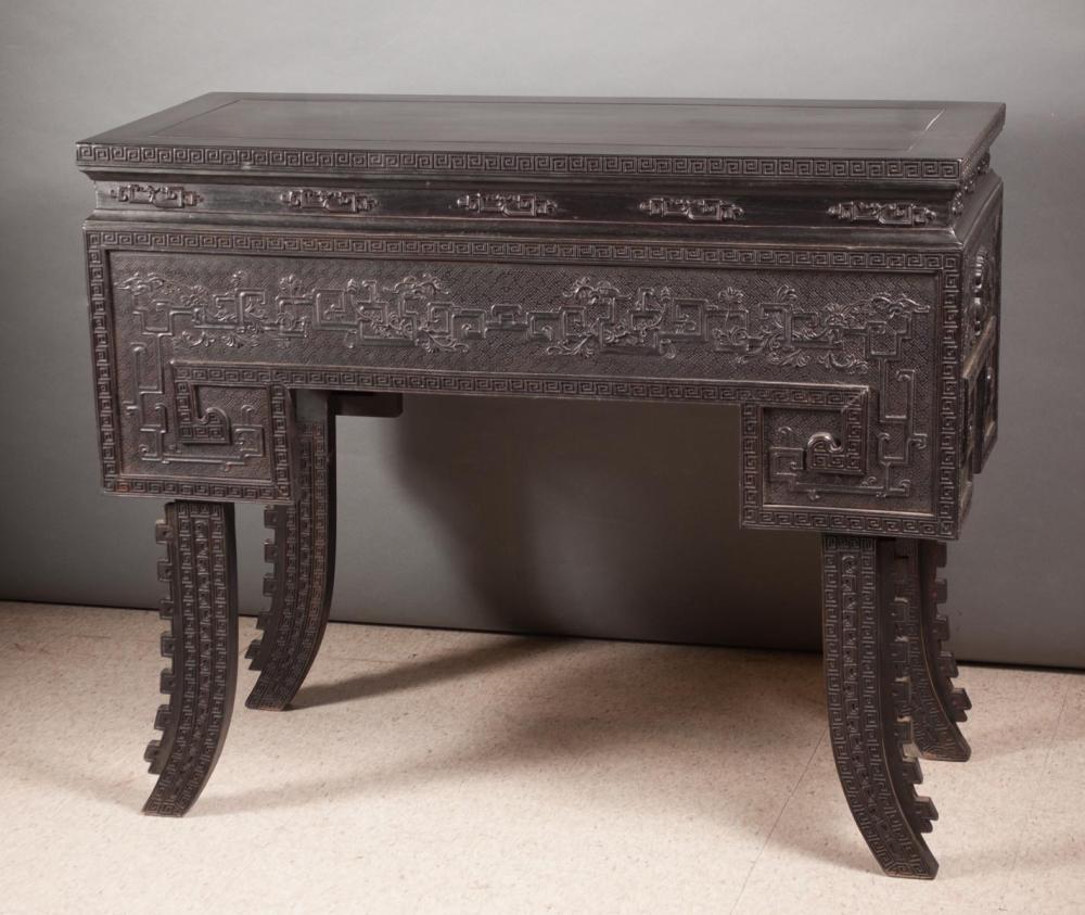 CHINESE CARVED ZITAN WOOD ALTAR